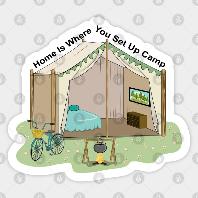 Camping Sticker by Designoholic